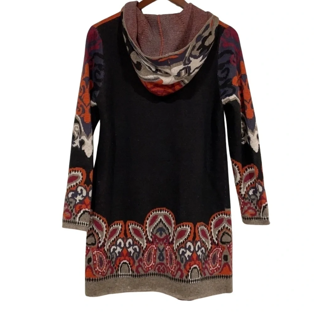 Maxsport Boho Knit Hooded Cardigan Jacket Large – Bold Paisley Pattern - Picture 3 of 7